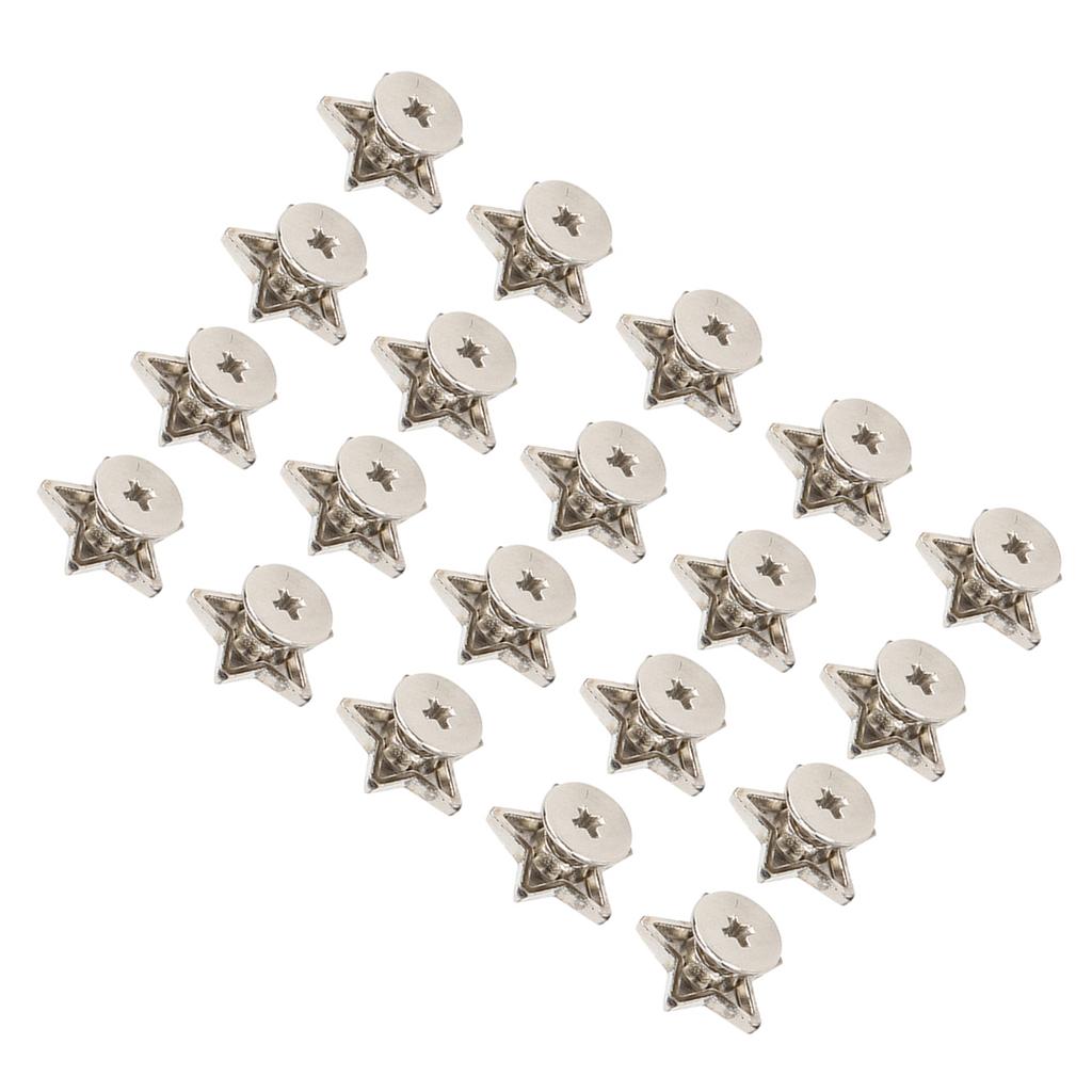 20Pcs Star Shape Rivet Stud Button DIY Clothes Shoes Decoration Accessories with Screws