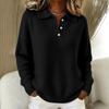 Women's Casual Knit Pullover Sweater with Button for Everyday Wear