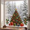 Seasonal Glass Stickers Christmas Window Clings, Removable PVC Decals, Snowy Festive Holiday Wall Decorations for Party Home And Store Bedroom