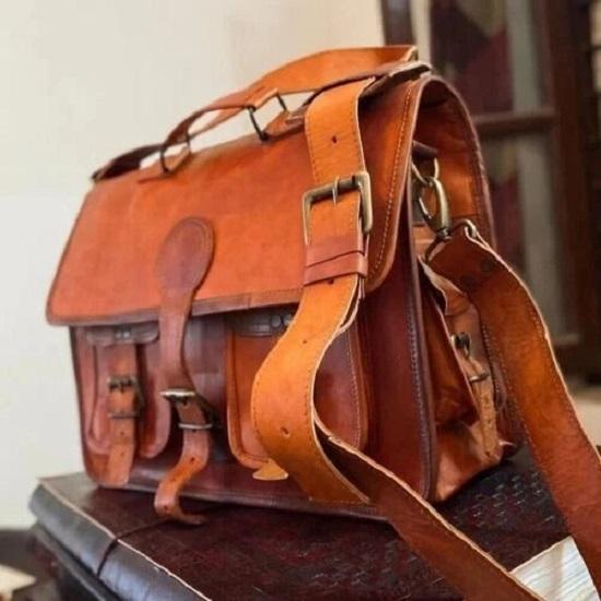 Mens Vintage " Leather Messenger New Shoulder Laptop Bag Briefcase