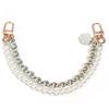 1Pc Colored Leather Imitation Pearl Chains 26cm Exquisite Camellia Phone Lanyard Extention Chain For DIY Handbags Keychain Decor
