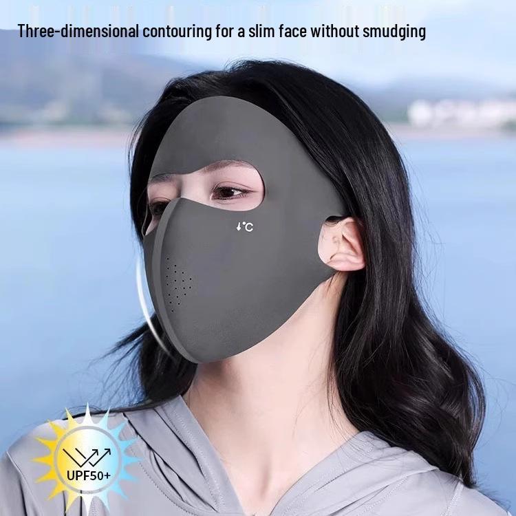 Sunscreen Ice Silk UV Protection Face Mask for Women – Full Coverage for Summer Cycling & Driving