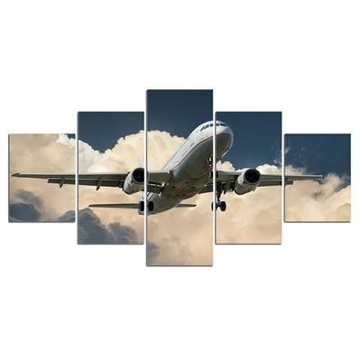 5 Stück Wolken Flugzeug Reise Dekor Leinwand Wand Home Decor Kein Rahmen 5 Panel Raumdekor Bilder Gemälde Poster 5 Stück Kunst