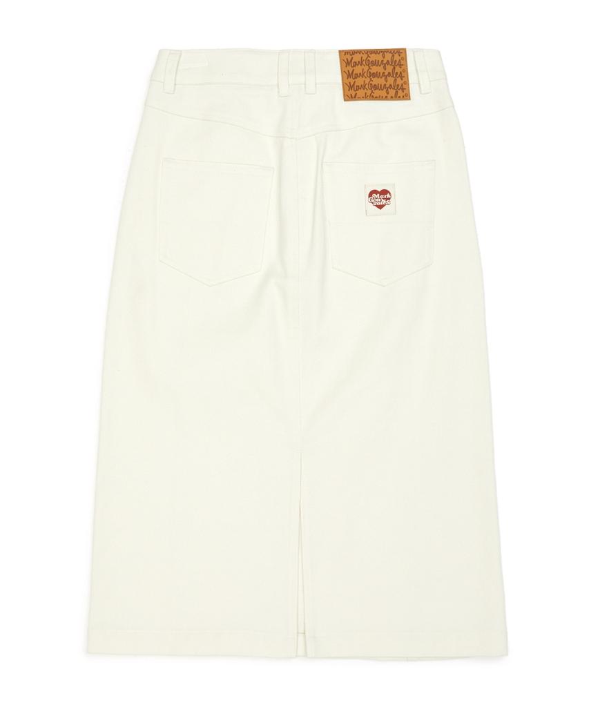 Mark Gonzales Women'S Cotton Mid Skirt - Cream