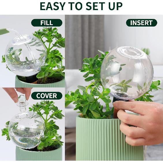 19 Oz Extra Large Plant Self Watering Globes Top Fill, Plastic Water Bulbs, Slow Release Terracotta Self Watering Planter Insert, Plant Watering