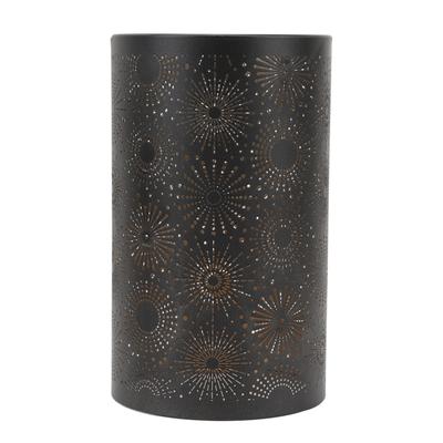 Hollow Lampshade Modern Stylish Iron Carving Craft Metal Straight Round Pattern Hollow Carved Lamp