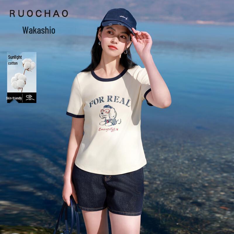 Women s Plus Size Dog Print Round Neck Cotton T-Shirt XL