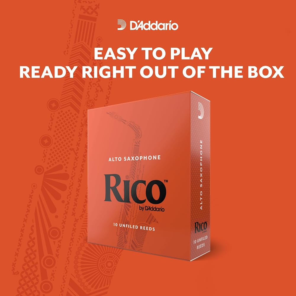 D'Addario WoodWinds Daddario Reed for Alto Saxophone RICO RJA1020 [Hardness: 2.0] Pack of 10 [Dom...