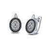 Black Awn Jewelry Round Earrings Black Stone Engagement Hoop Earrings For Women