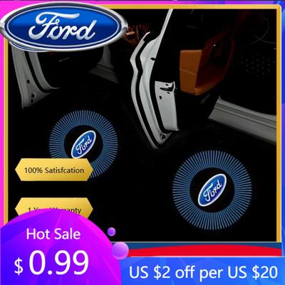 New 2026 Car Sticker For Ford Led Car Door Welcome Light Projector Lamp for Ford Mustang Shelby Focus Fusion Transit Fiesta Mond
