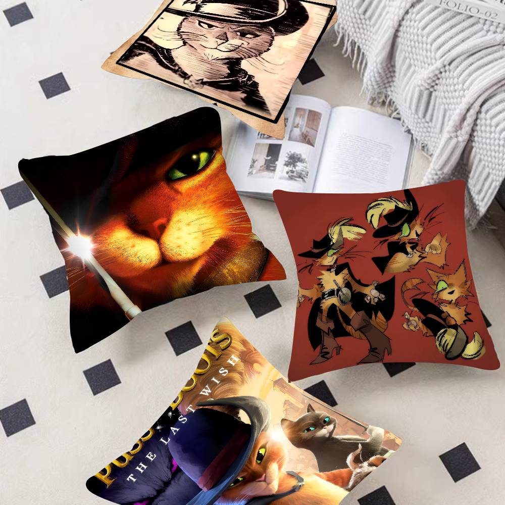 Movie P-Puss Anime In B-Boots Cushion Cover Pillow Cover Decor Pillowcase Printed Cushion Case For Couch