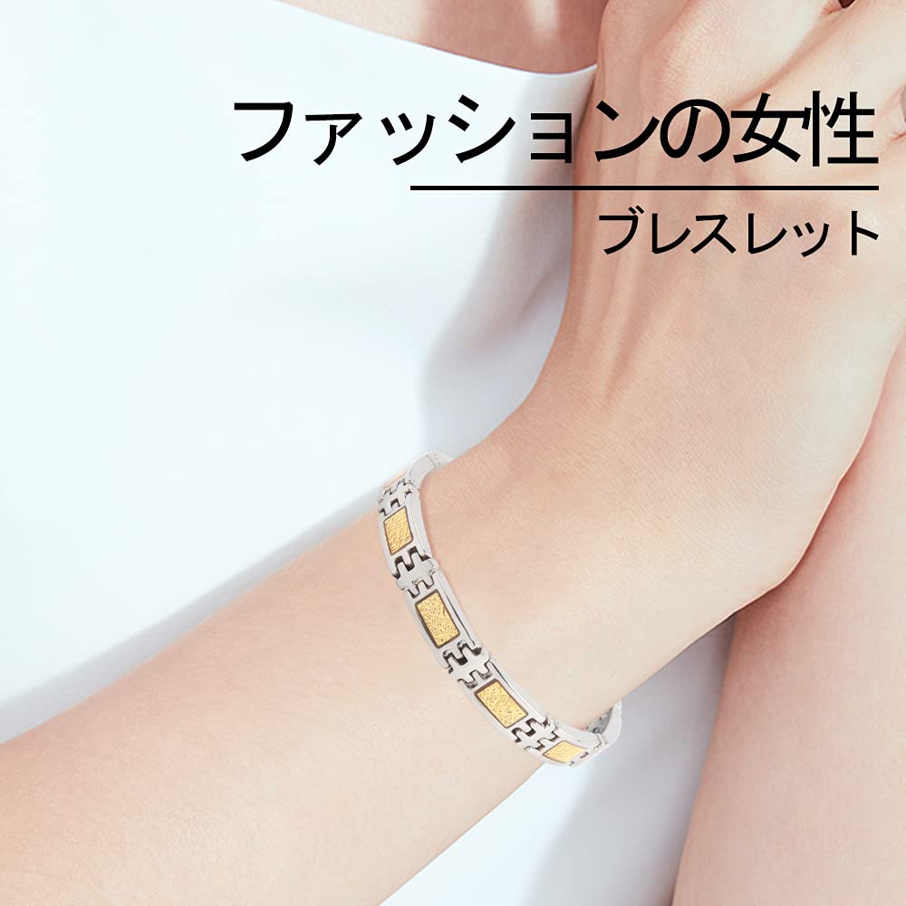 Pure Titanium Couple Germanium Jewelry [HACHI] Bracelet, Anti-Static, Magnetic, Hematite, Bracelet, Women's (19.5, Women's)