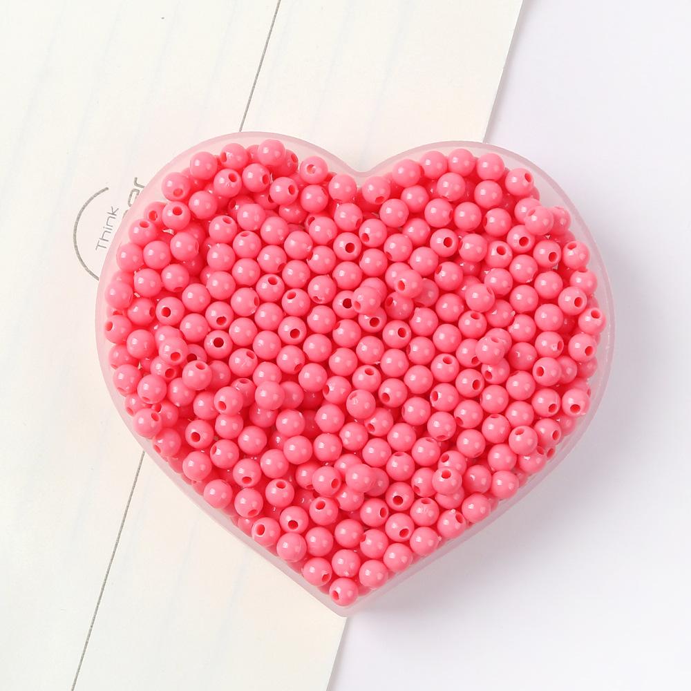 42-Color Acrylic Solid Color Round Beads Rice Beads Handmade Diy Beaded Loose Beads Bracelet Necklace Jewelry Material 3/4Mm
