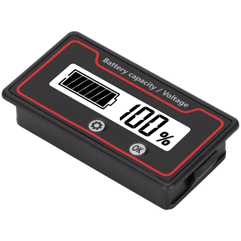 Battery Meter Light Alarm LCD Display Safe Battery Capacity Voltage Gauge for Electric Vehicle 12‑84V