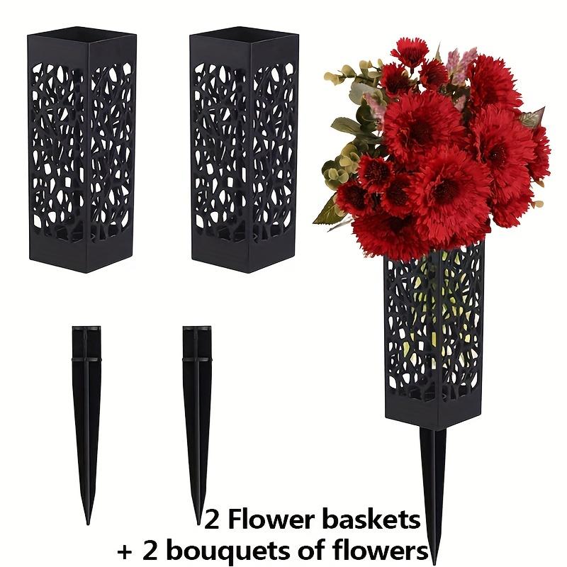 

2 букета подсолнухов, имитация цветов солнца и 2 корзины для садовых цветов, имитация цветов для украшения на Хэллоуин красный