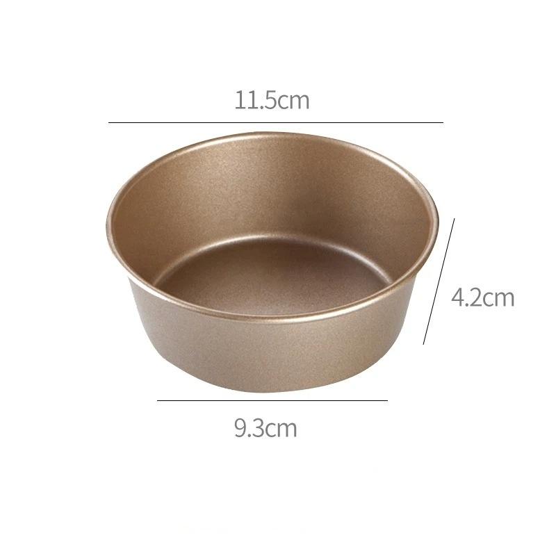 1Pcs  Non-Stick Hamburger Baking Mold Carbon Steel Mini Bread Baking Pan Reusable 4Inch Bread Mold Kitchen Bakeware