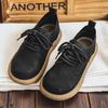 Men’s Retro Short Boots Shoes Fashion Casual Driving Shoes Black Brown Wide Head Shoes Plus Size