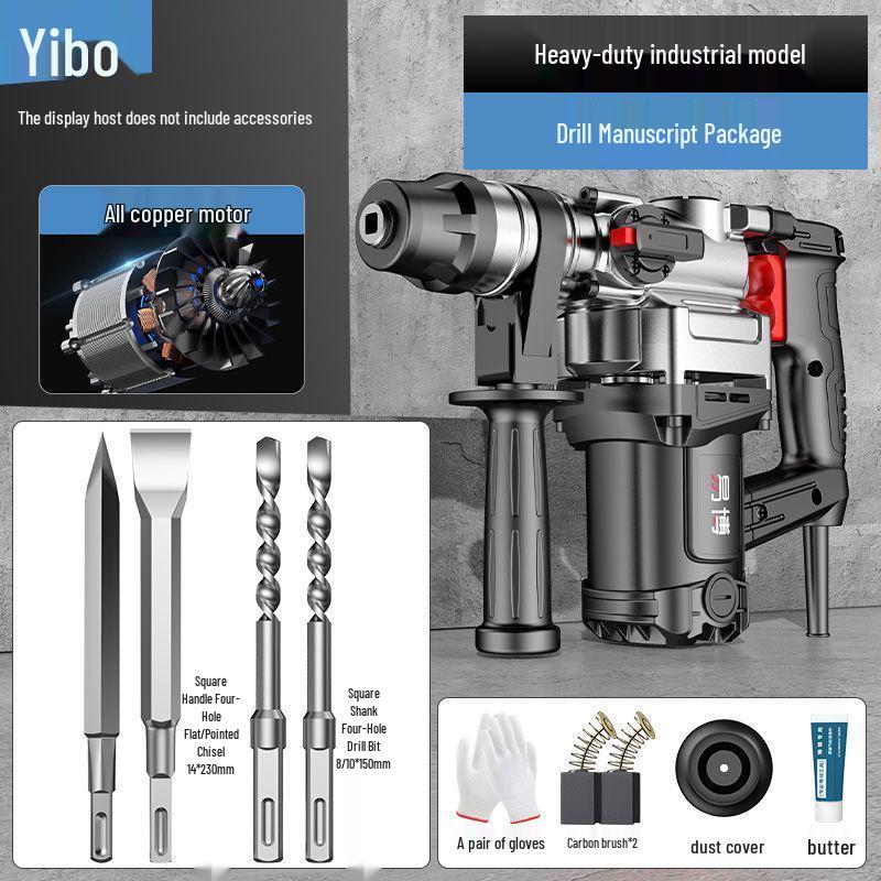 High-Power Multi-Functional Electric Hammer and Drill: Industrial-Grade Concrete Impact Tool for Home and Professional Use