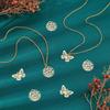 40Pcs 2 Styles 201 Stainless Steel Filigree Pendants Etched Metal Embellishments Butterfly Real 18K Gold Plated 22.5x20.5x0.4mm Hole: 1.5mm