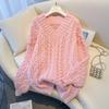 Thickened V-Neck Twisted Sweater Women's Autumn Winter Knitted Base Layer Top Lazy Style Design Of The Season