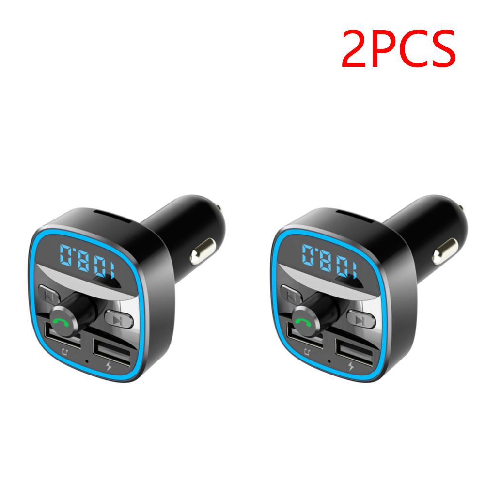 Car Bluetooth-compatible 5.0 FM Modulator Transmitter Smart Voice Navigation MP3 Player Fast Charging Dual USB Charger