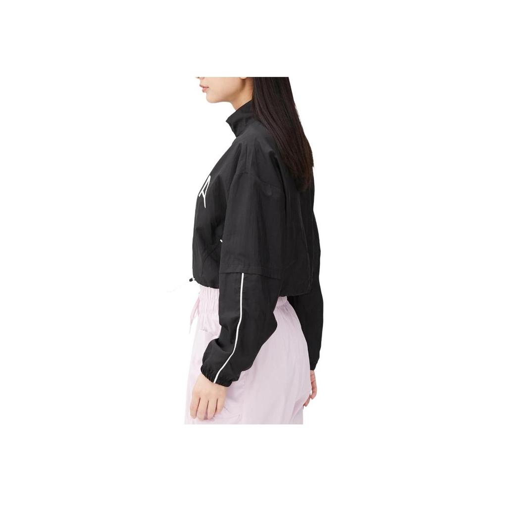 Puma Letter Print Casual Loose Stand Collar Jacket Women Jacket Black 525493-01