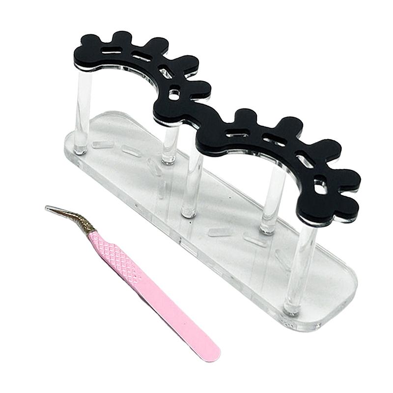 Acrylic Black White Hold Tweezers Lash Tools Eyelash Holder For Eyelash Extension Lash Tile Eyelash Shape Tweezers