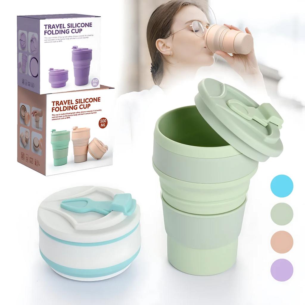 Tazza Sportiva Tazza Pieghevole Tazza da Caffè Pieghevole da Viaggio Senza BPA Silicone per Uso Alimentare Best Seller Design Minimalista