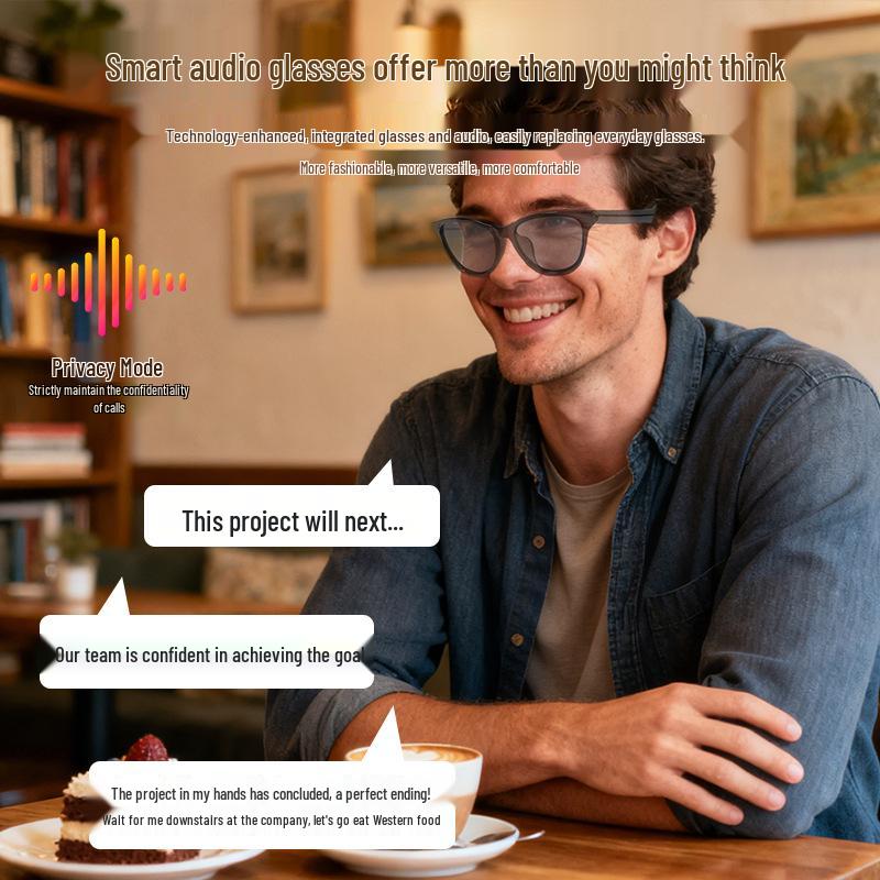Bluetooth AI Smart Glasses with Multi-language Translation and Thin Blue Legs