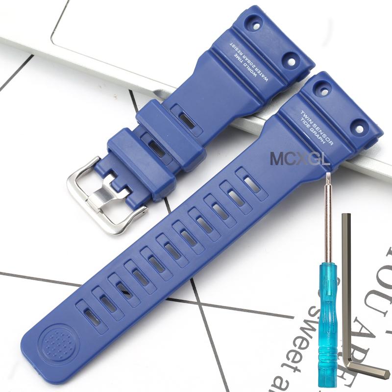 Resin Watch Strap Suitable for Casio GN-1000 Gn-1000 Watch Band Waterproof Replacemnet Bracelet
