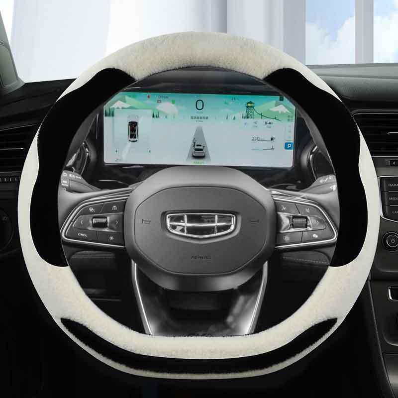 Winter Plush Steering Wheel Cover for Geely Haoyue, ICON, Boyue PRO, Emgrand GS, Vision X6, X3, Binyue, and GL