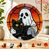 2D Flat, 2D Flat Acrylic Sun Catcher Jigsaw Puzzle, 83pcs, Featuring a Black Cat and Sunset Theme, Home and Garden Decoration, Suitable As a Gift for