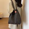 Korean Style Leopard Print Shoulder Bag Large Capacity Women Handbag Simple Canvas Tote Bag  Sports