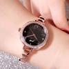 Rose Gold Temperament Socialite Watch Woman, Trendy Plaid Creative Bracelet Watch, Student Waterproof Fashion Watch