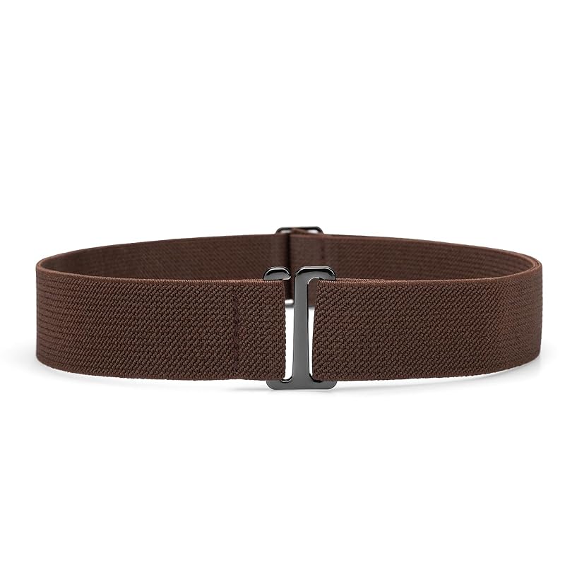 

[Alfili] belt ladies men s rubber belt waist adjustment ladies belt rubber For work stepless adjustment belt unisex Present (brown)