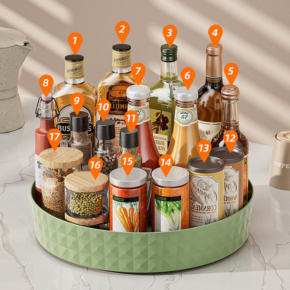 1PC Kitchen Multi-Functional Rotating Storage Rack For Storing Condiments, Snacks, Fruits And Other Items.