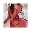Maternity Pajamas One Piece Nursing Clothes with Nursing Mouth Nursing Mouth One Piece Long Sleeve Open Front Button Large Size Autumn Fall Winter