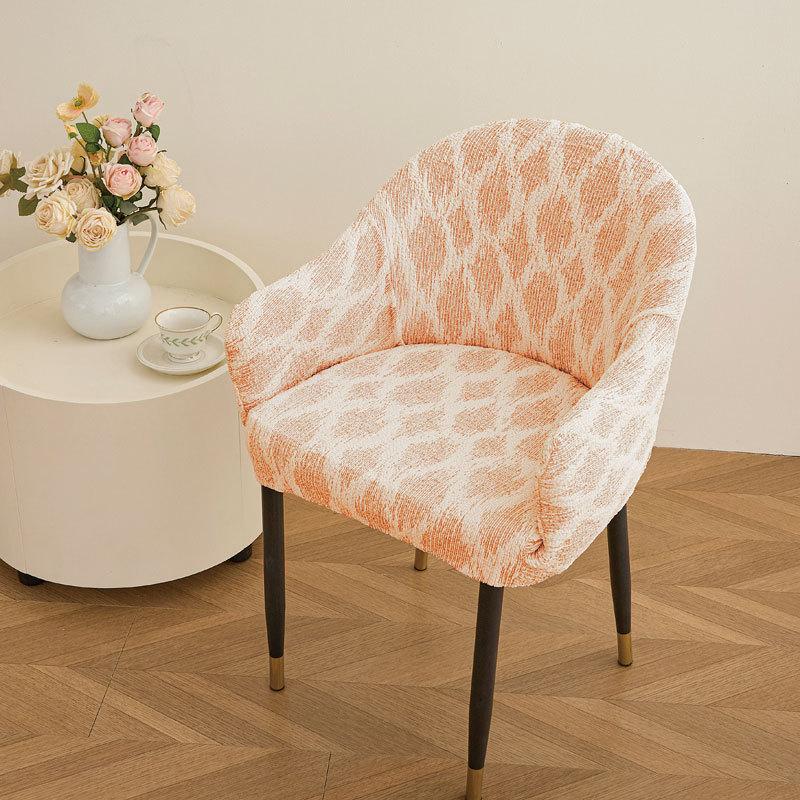 Semi-circular Elastic Office Dining Chair Cover Modern Simple Dustproof Non-slip Office Dining Chair Seat Cover