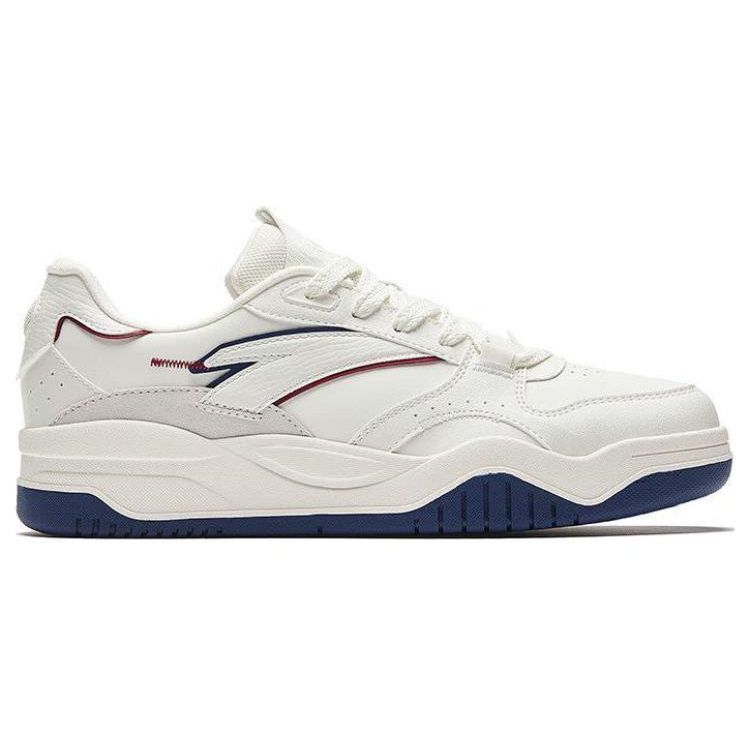 Anta Wave Shoes Fabric Synthetic Leather Nubuck Non-Slip Low-Top Skate Shoes Women sneaker Ivory-White Dark-Blue 922348003-56