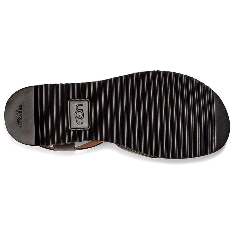 UGG Women's Zoie Sandal Black Open Toe Ankle Strap Casual Summer Sandals 1116372-BLK
