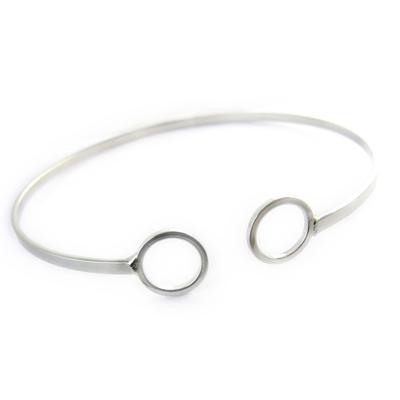 [N7194] - Offener Armreif 'Choreografie' silberfarben (Kreise)