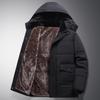 Elder Men's Winter Cotton-Padded Jacket with Fleece Lining - Grandpa's Warm Outerwear