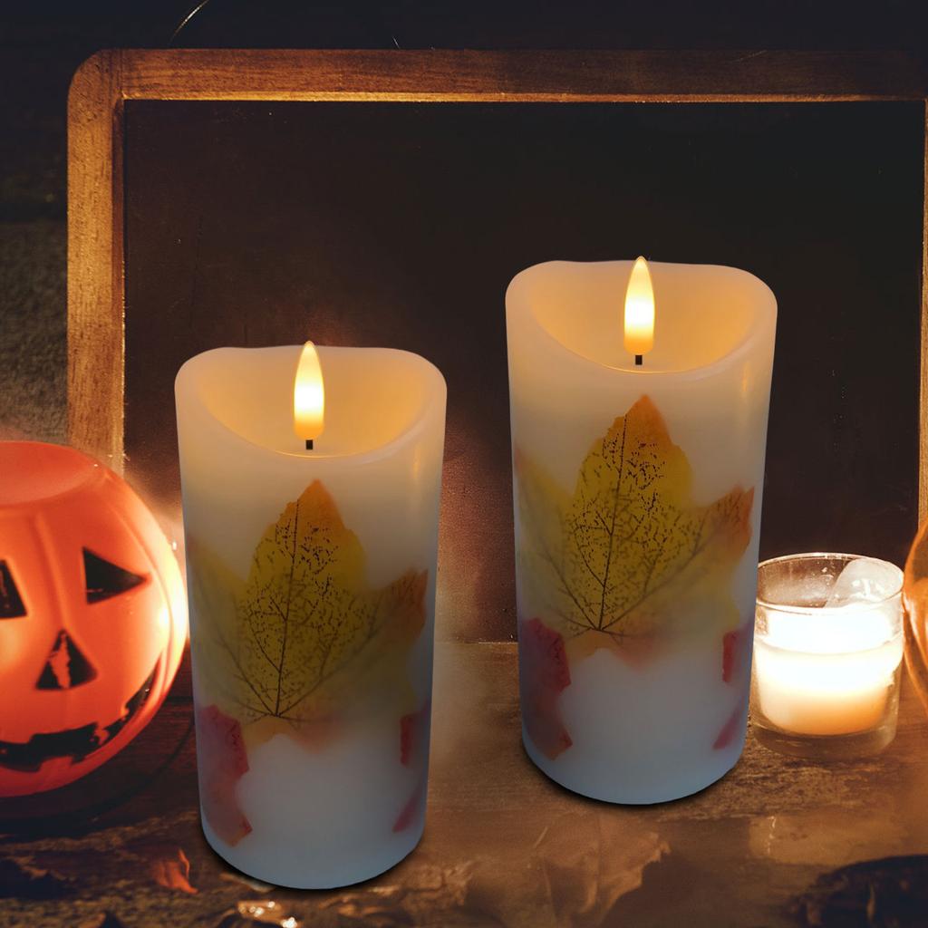 LED Electronic Candle Light Maple Leaf Simulation Swing Home Thanksgiving Christmas Hotel Decoration