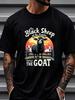 Plus Size[Printed T Shirt] Black Sheep Family Goat T Shirt| Casual Round-Neck T Shirt, Machine Washable, For