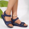 Foreign Trade 2025 Summer New Retro Women's Sandals Car Line Hole Shoes Large Size Round Head Wedge Heel Comfortable Sandals Women
