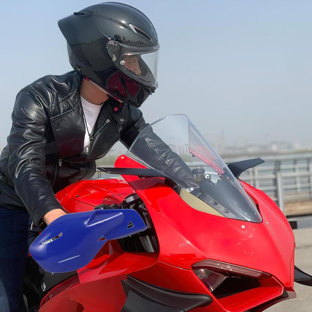 2pcs Motorcycle Hand Guards Wind Deflectors Blue Handlebar Protector Anti-Fall Windshield for Dirt Bikes ATV Compatible Easy Install