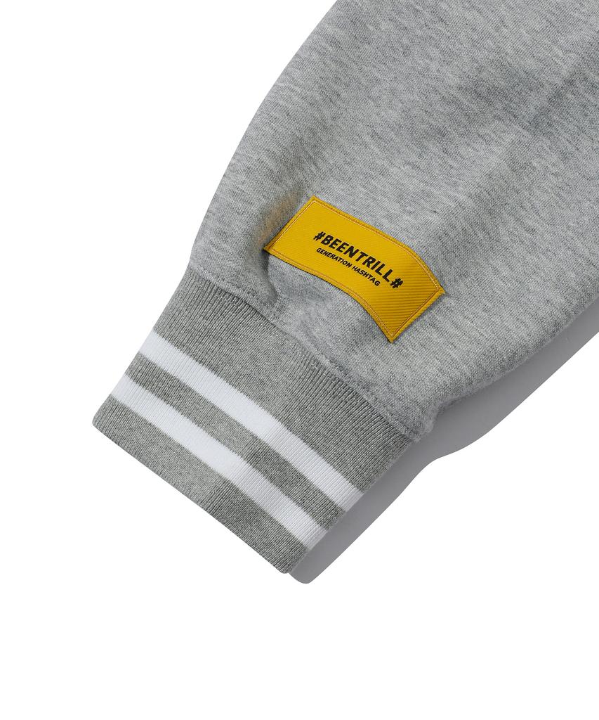 Beentrill Newyork Varsity Oversized Jacket (Melange Grey)