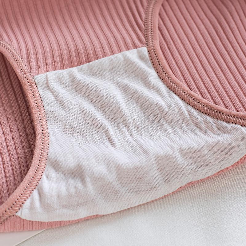 4pcs Panties Women's Cotton Briefs Female Japanese Thread System Breathable Women's Trunks Large Size Underpant