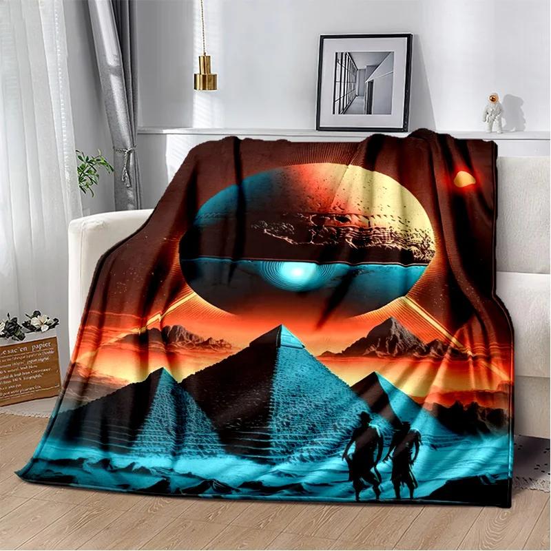 Ägyptische Pyramide Berühmte Architektur Decke, Weiche Überwurfdecke für Zuhause Schlafzimmer Bett Sofa Picknick Reise Ruheabdeckung Decke Kinder