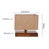 18.79 Cm Square Beige Jute Shade Table Lamp with Wood Base Home Decor, Office, Room, Study Room Decor